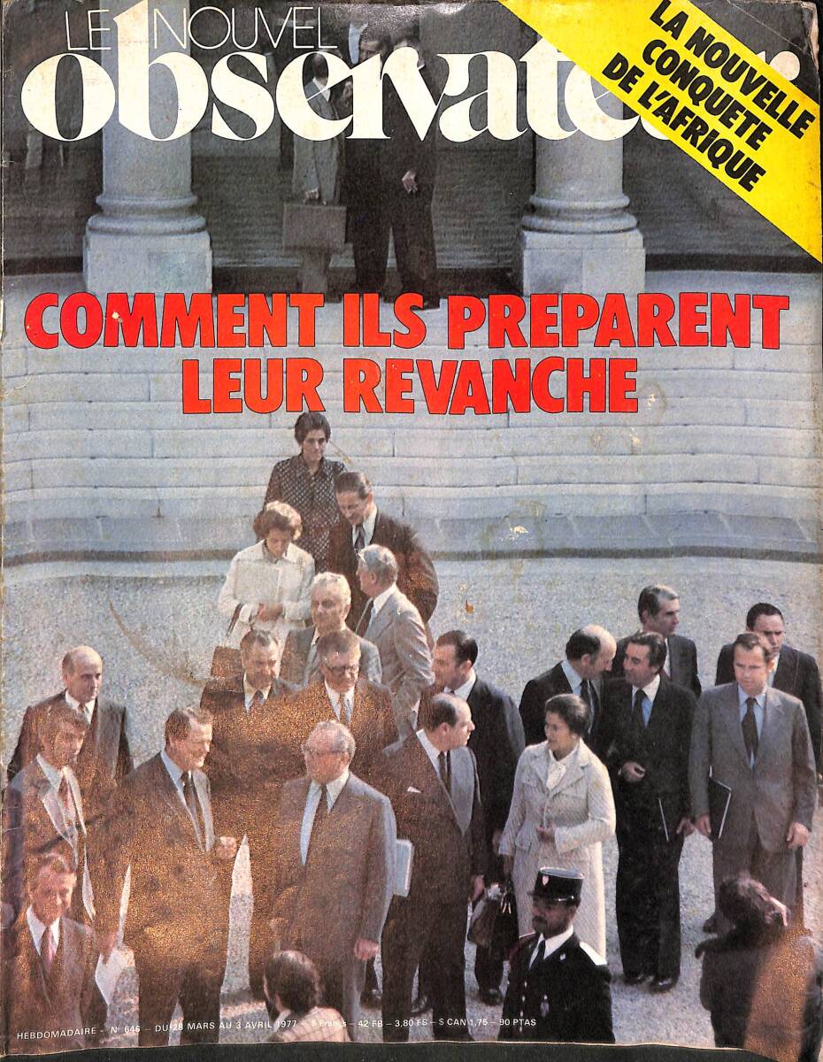 Le Nouvel Observateur 3 Avril 1977 - André Glucksmann - Dimitri - Tahca Ushte - Georges Marchais - Pierre Juillet - Monica Vitti - Giancarlo Giannini NDR91793 - 1
