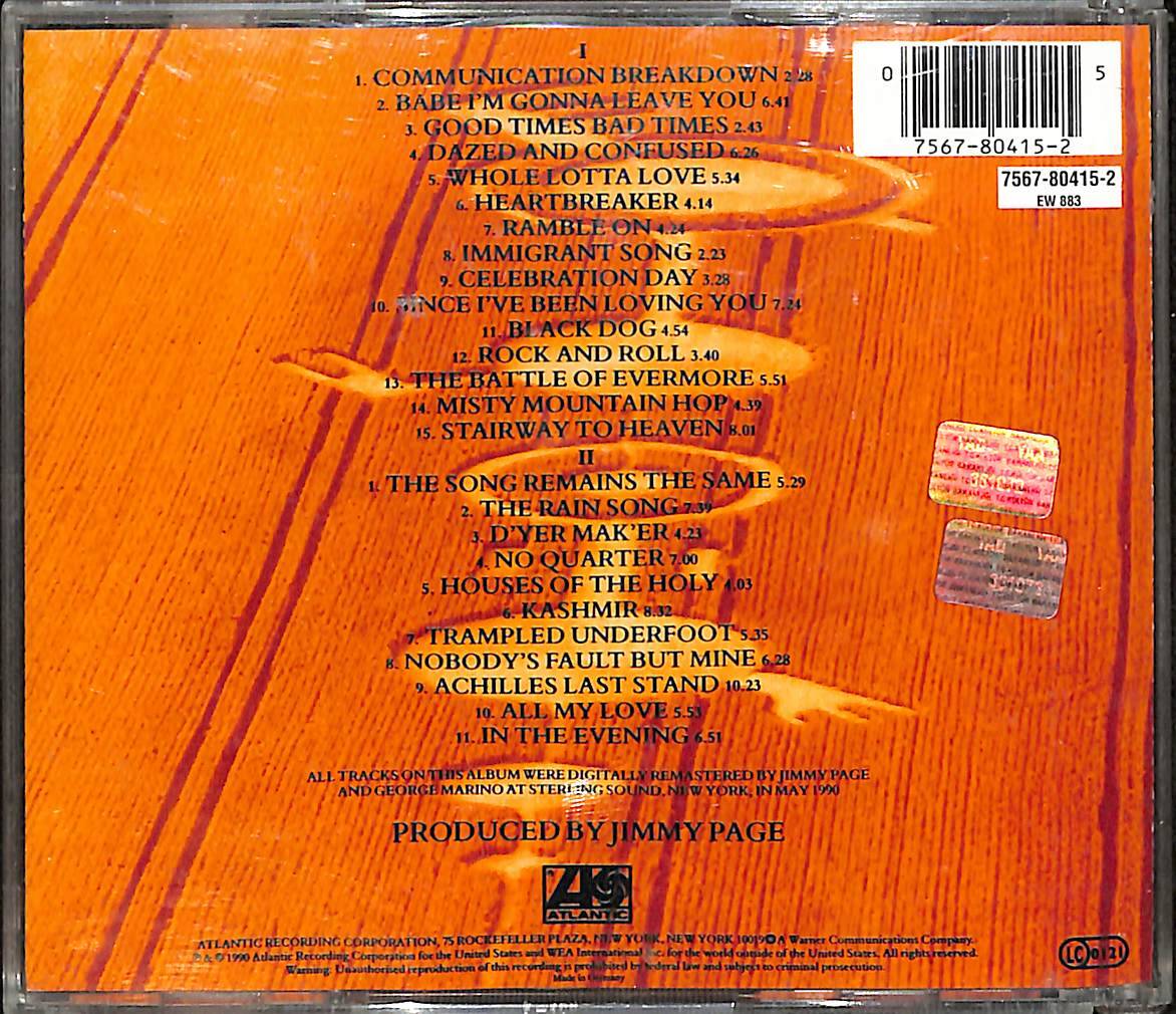 Led Zeppelin - Remasters CD (İkinci El) CD4067 - 2