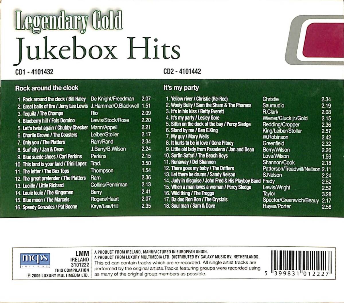 Legendary Gold - Jukebox Hits CD (İkinci El) CD4913 - 2