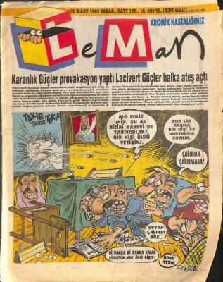 LEMAN KRONİK HASTALIĞINIZ - 19 MART 1995 SAYI175 - KARANLIK GÜÇLER PROVAKASYON YAPTI LACİVERT GÜÇLER HALKA ATEŞ AÇTI NDR74068 - 1