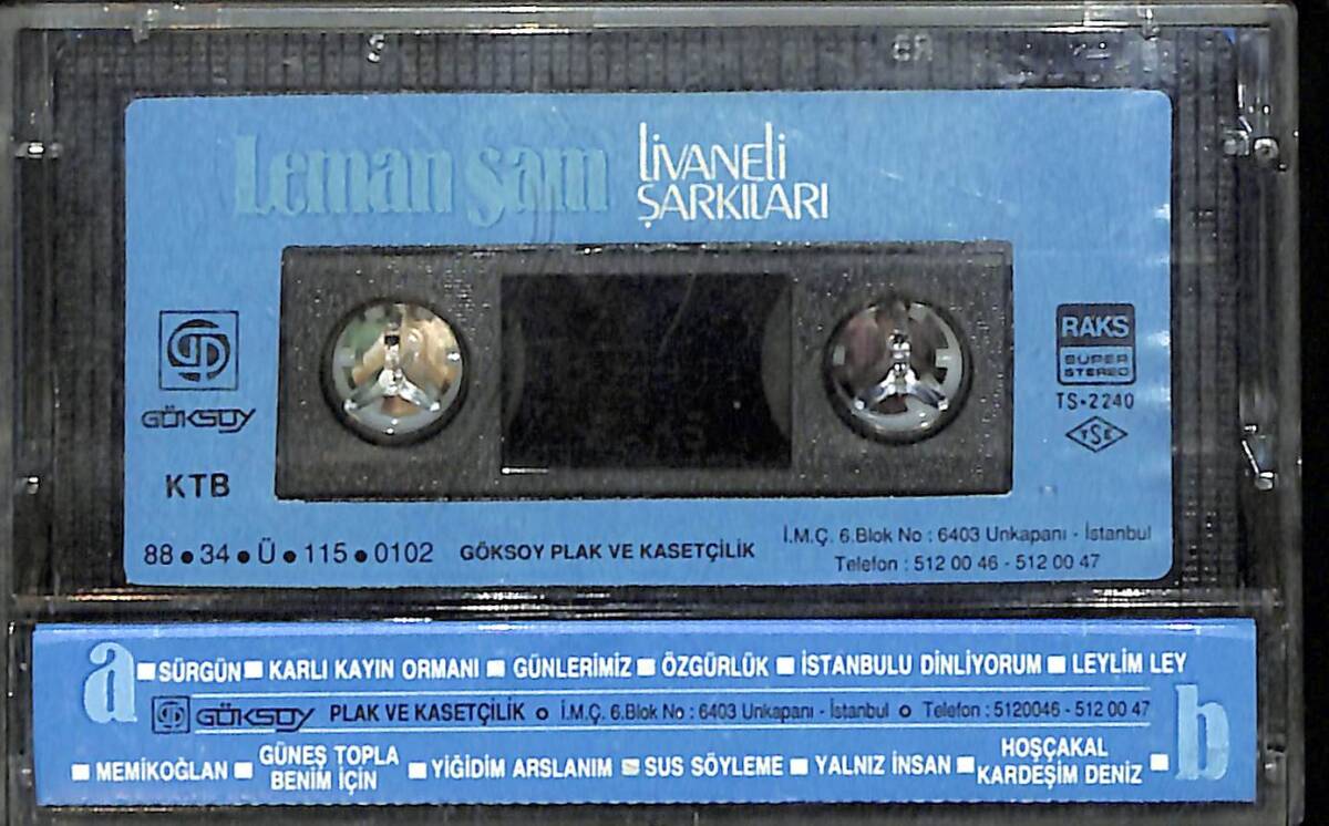 Leman Sam - Livaneli Şarkıları Kaset (Sarı Bandrol - Kağıt Baskı - İkinci El) KST27707 - 2