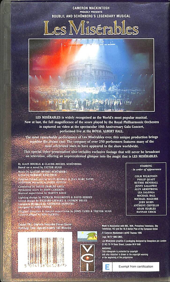 Les Miserables - The Dream Cast in Concert VHS Film (İkinci El) VHS18 - 3