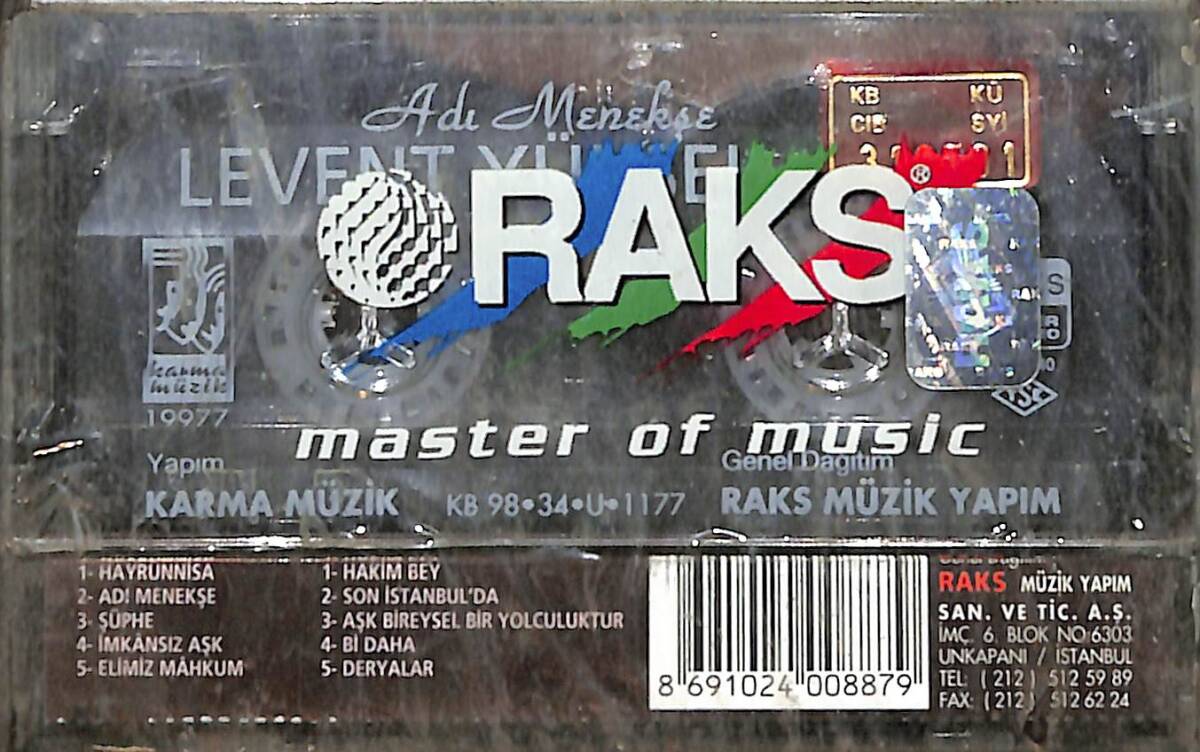 Levent Yüksel – Adı Menekşe Kaset (Sıfır Kaset) KST29539 - 2
