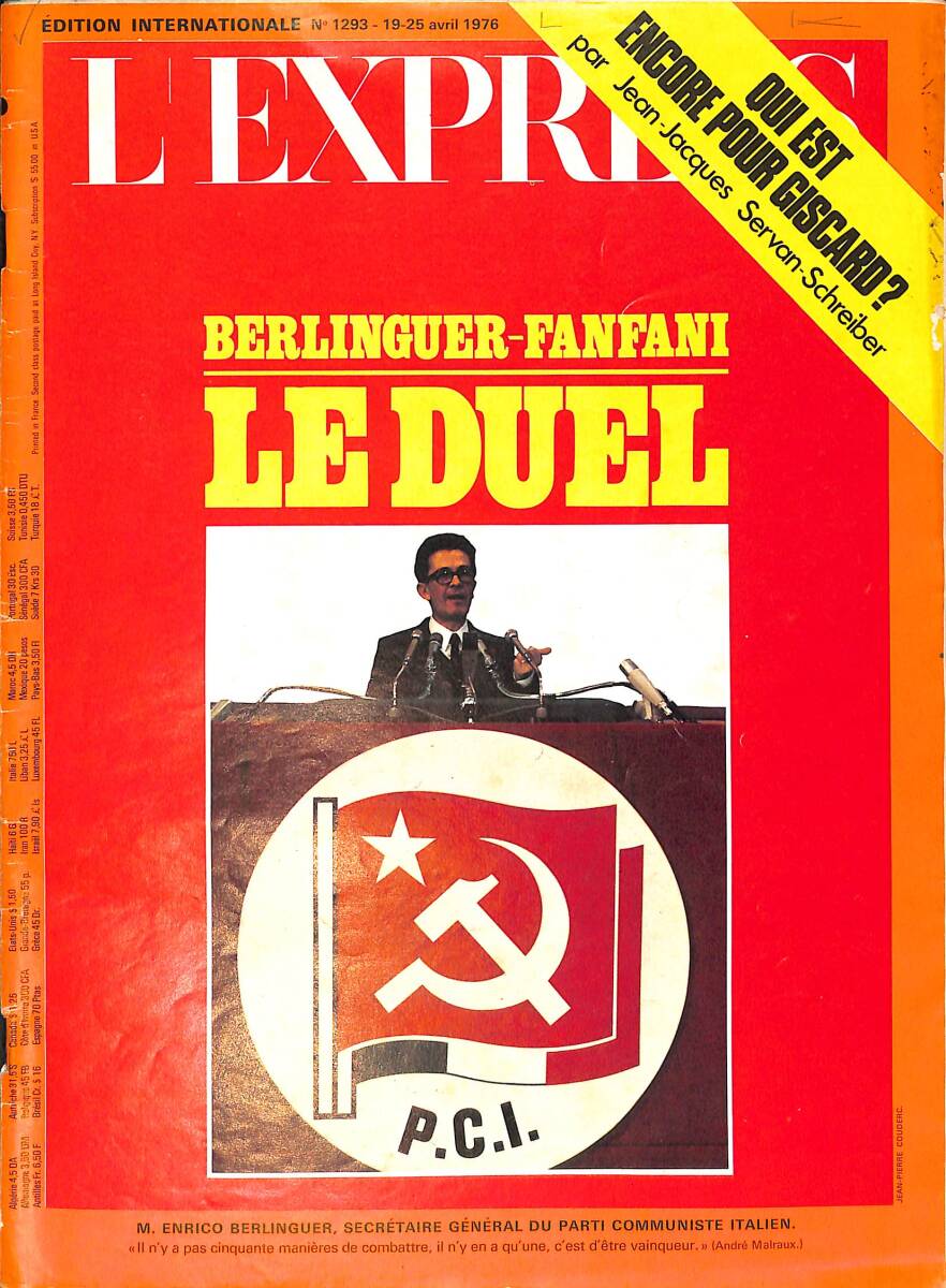 L'express – Edition Internatıonale – No.1293 – 15-25 Avril 1976 – Nils Asther et Greta Garbo - Marco Ferreri NDR100399 - 1