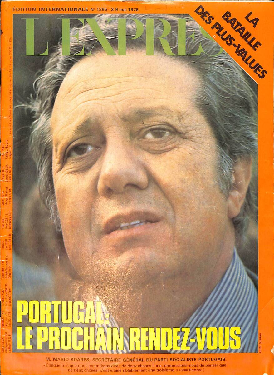 L'express – Edition Internatıonale – No.1295 – 3-9 Mai 1976 – Portugal: Le Prochain Rendez-Vous - Sophia Loren Dans 