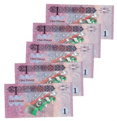 Libya 2002 Yılı 1 Dinar (5 Adet) ÇİL YKP8813 - 2