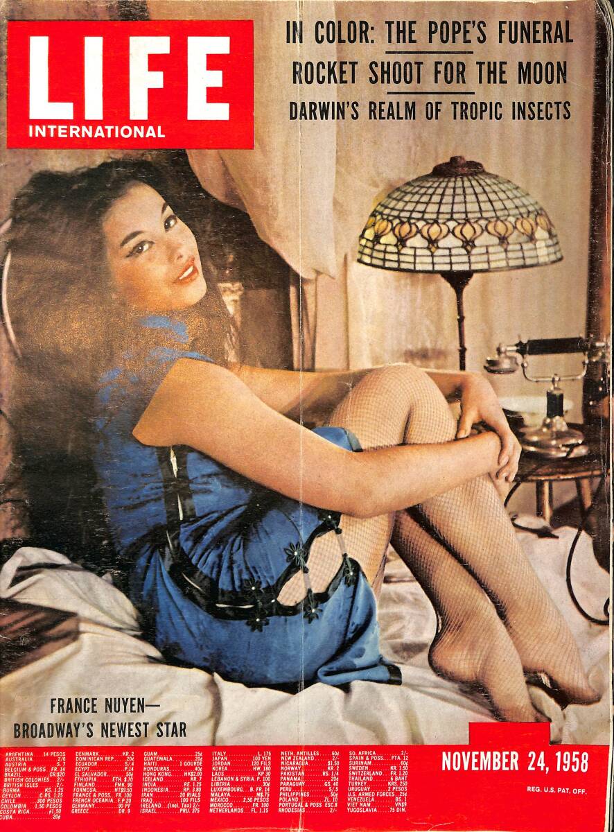 Life International 24 November 1958 - France Nuyen, Broadway's Newest Star - Production Empire Of Lucy - Farewell To Pius XII NDR100306 - 1