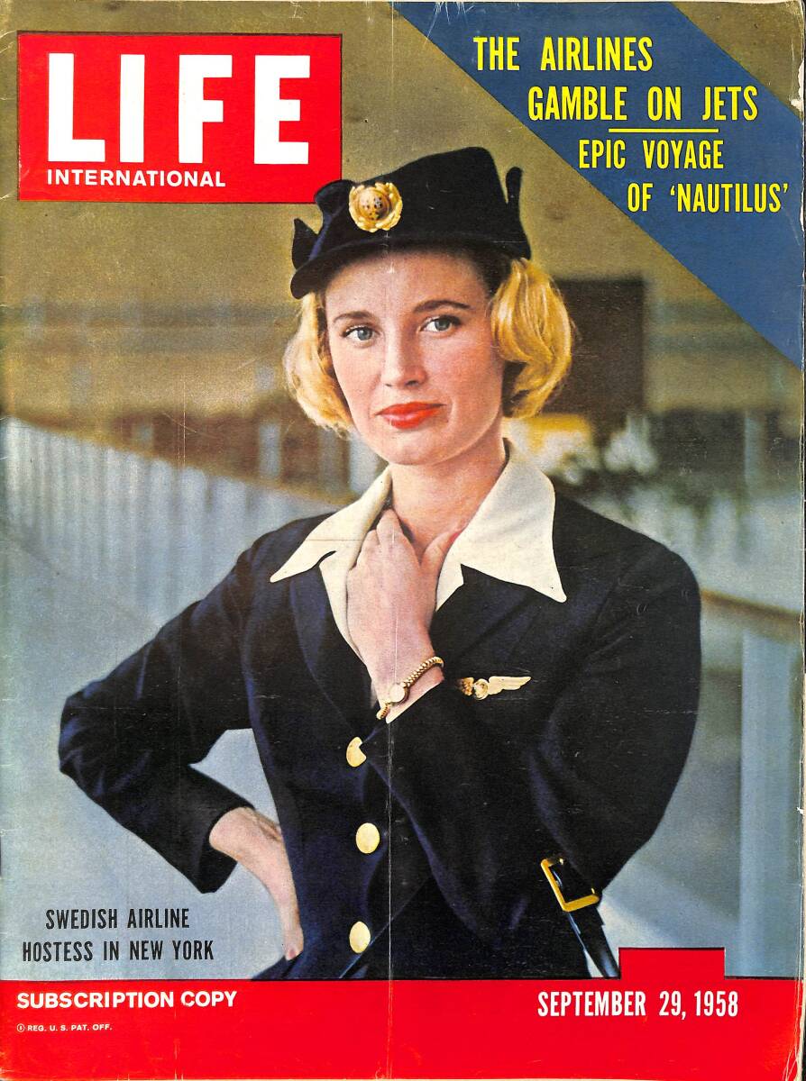 Life International 29 September 1958 - Kapak: Swedish Airline Hostess In New York - Epic Voyage Of 