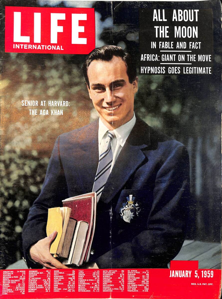 Life International 5 January 1959 - Kapak: AGA KHAN - Senior at Harvard: The Aga Khan - Tropical Insect Pictorial - MCM Pop Culture NDR100308 - 1
