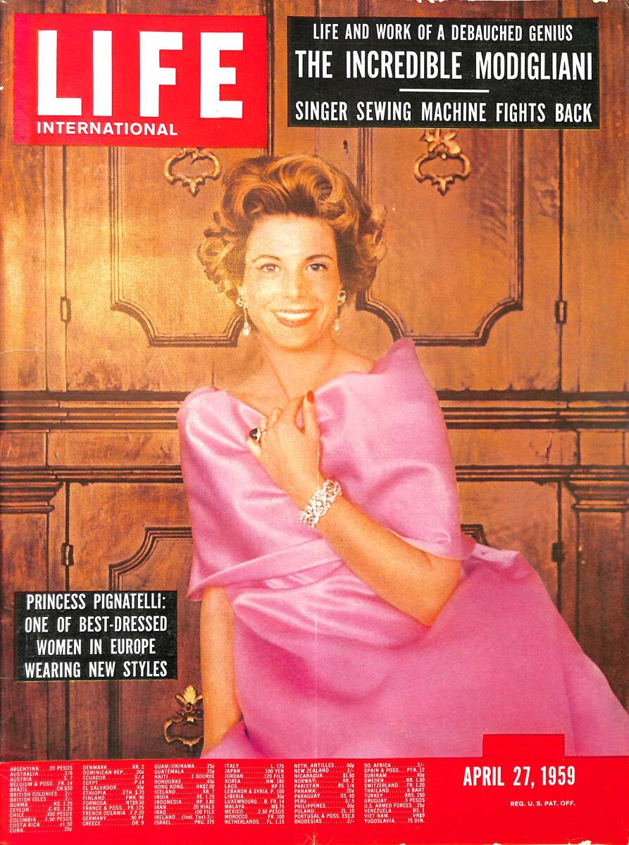 Life Magazine – April 27, 1959 – International Edition – Cover: Princess Pignatelli - New Exodus Of The Jews - Austin Looks Years Ahead 