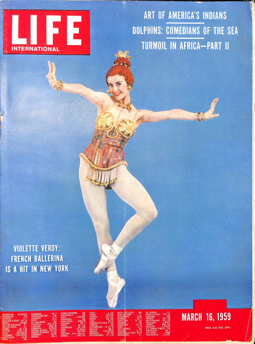 Life Magazine – March 16, 1959 – International Edition – Cover: French ballerina 