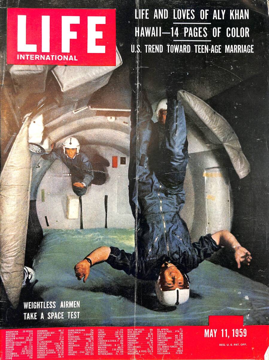 Life Magazine – May 11, 1959 – International Edition – Cover: Weightless Airmen In Space Test - Life And Loves Of Aly Khan NDR100330 - 1