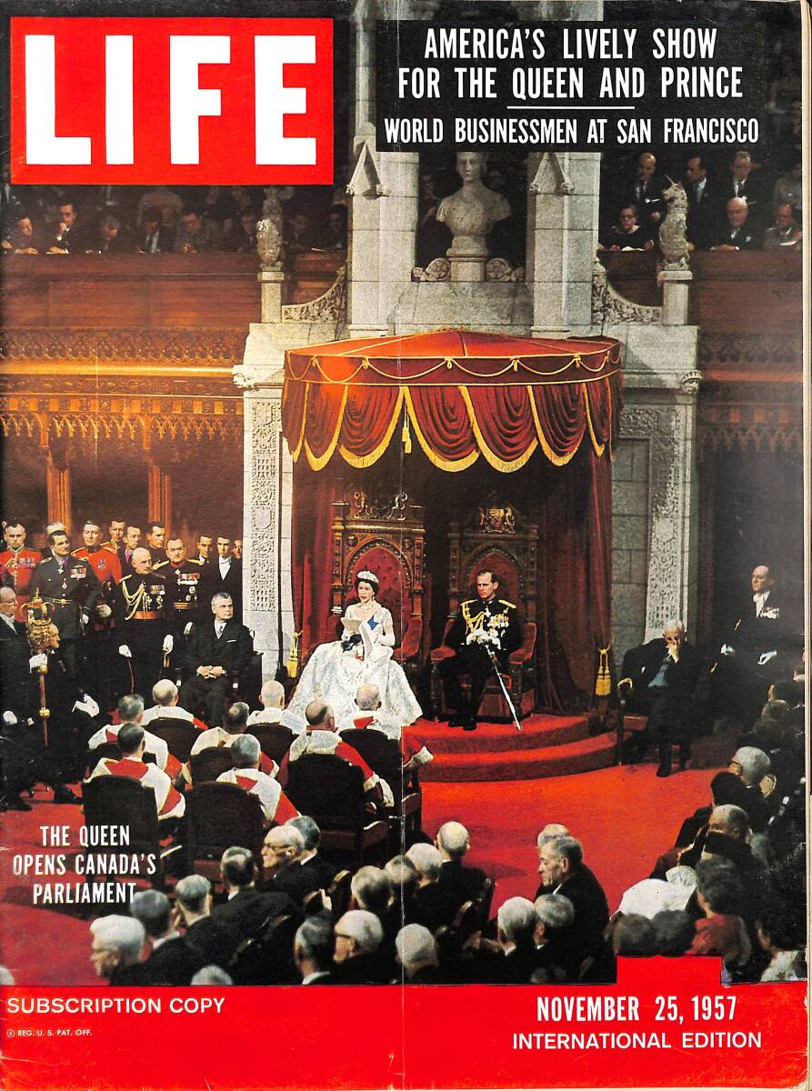 Life Magazine – November 25, 1957 – International Edition – The Queen Opens Canada's Parliament - A Visit With Albert Camus Receiving Nobel Prize NDR100353 - 1