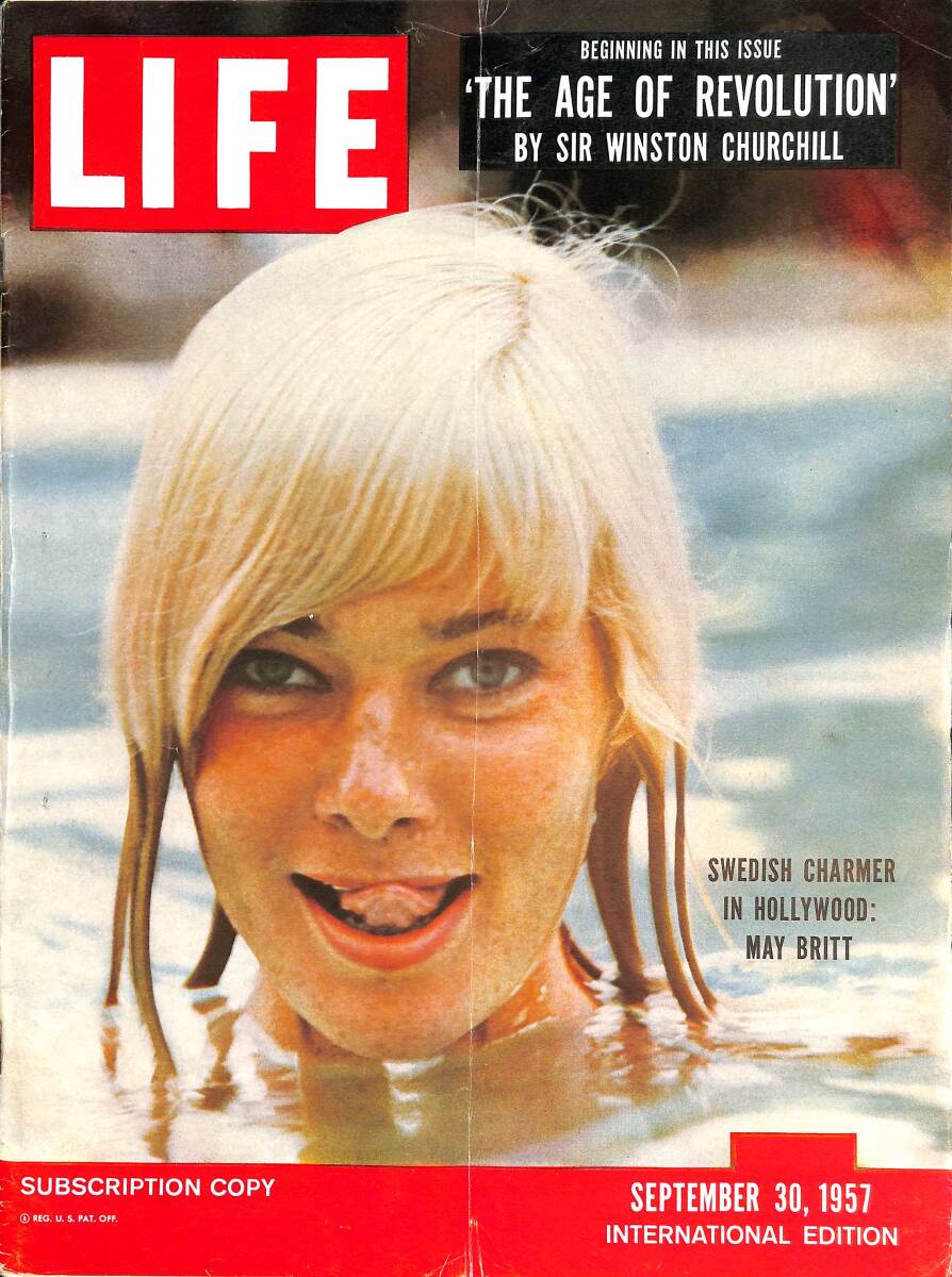 Life Magazine – September 30, 1957 – International Edition – Swedish Charmer In Hollywood: May Britt - 32 Hours at the Edge of the World NDR100343 - 1