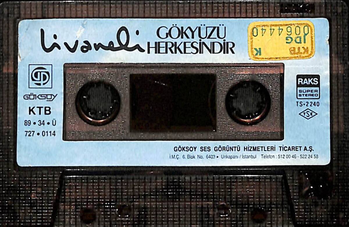 Livaneli - Gökyüzü Herkesindir Kaset (Sarı Bandrol - İkinci El) KST27800 - 1