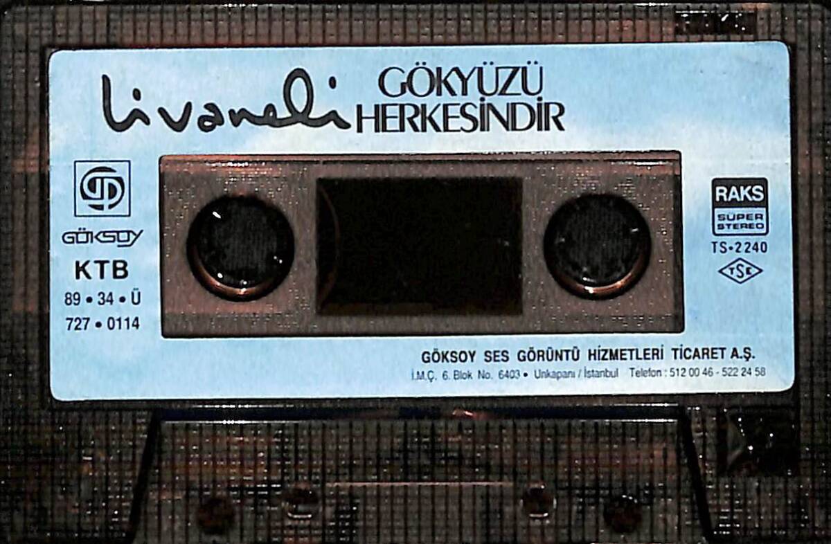 Livaneli - Gökyüzü Herkesindir Kaset (Sarı Bandrol - İkinci El) KST27800 - 2