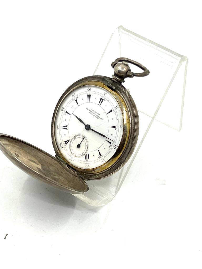 Longines Osmanlı Kadran Gümüş Kasa Porselen Mineli Anahtar Kurmalı Cep Saati SAA066 #11.50 - 5