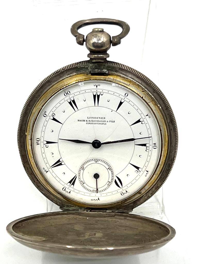 Longines Osmanlı Kadran Gümüş Kasa Porselen Mineli Anahtar Kurmalı Cep Saati SAA066 #11.50 - 1