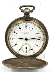 Longines Osmanlı Kadran Gümüş Kasa Porselen Mineli Anahtar Kurmalı Cep Saati – 55 mm | SAA066 #11.50 - 1