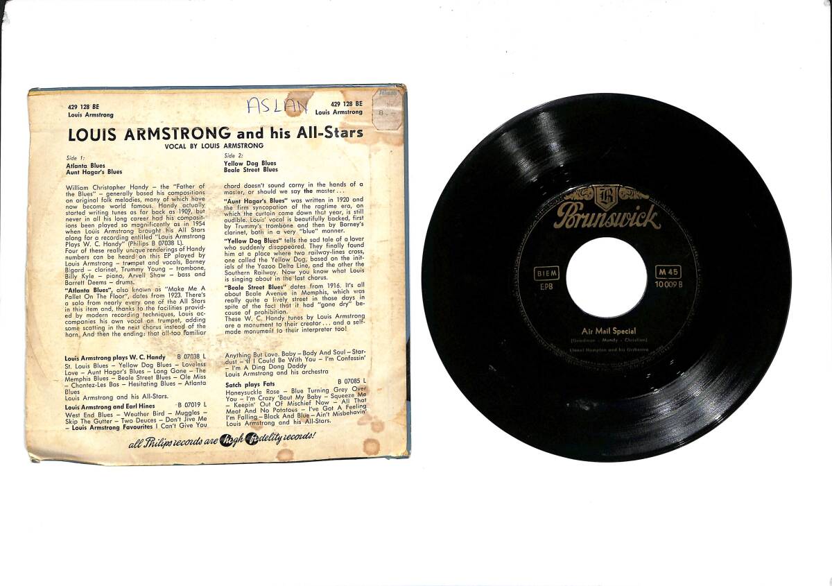 Louis Armstrong And His All-Stars ‎– Atlanta Blues 45′lik Plak (10/7) PLK27440 - 2