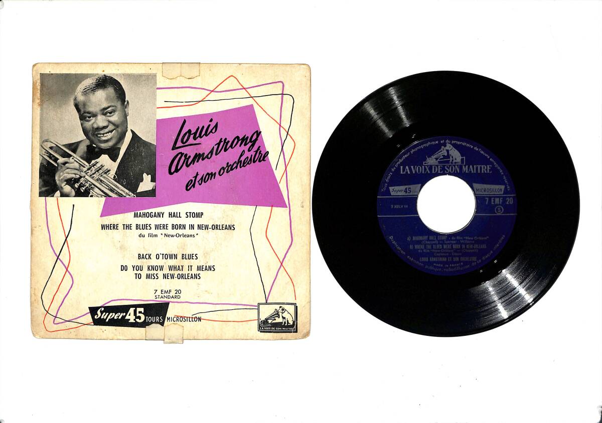 Louis Armstrong And His Orchestra – Mahogany Hall Stomp & Back O'Town Blues 45′lik Plak (10/7.5) PLK27361 - 1