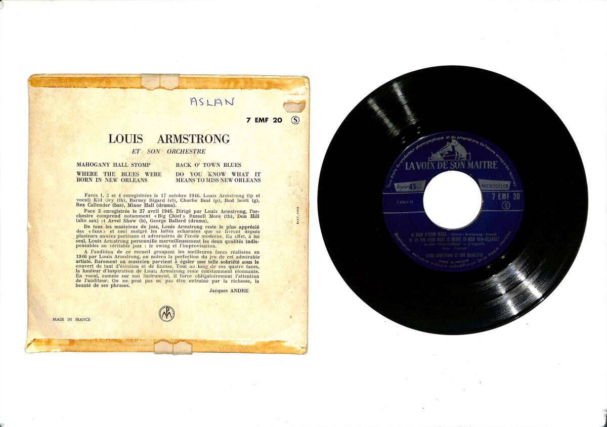 Louis Armstrong And His Orchestra – Mahogany Hall Stomp & Back O'Town Blues 45′lik Plak (10/7.5) PLK27361 - 2