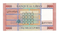 Lübnan 5000 Livre 2014 ÇİL YKP6583 - 2