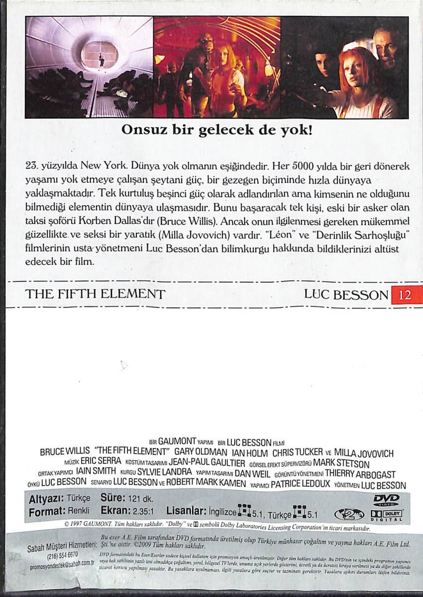 Luc Besson - Beşinci Güç DVD2398 - 2
