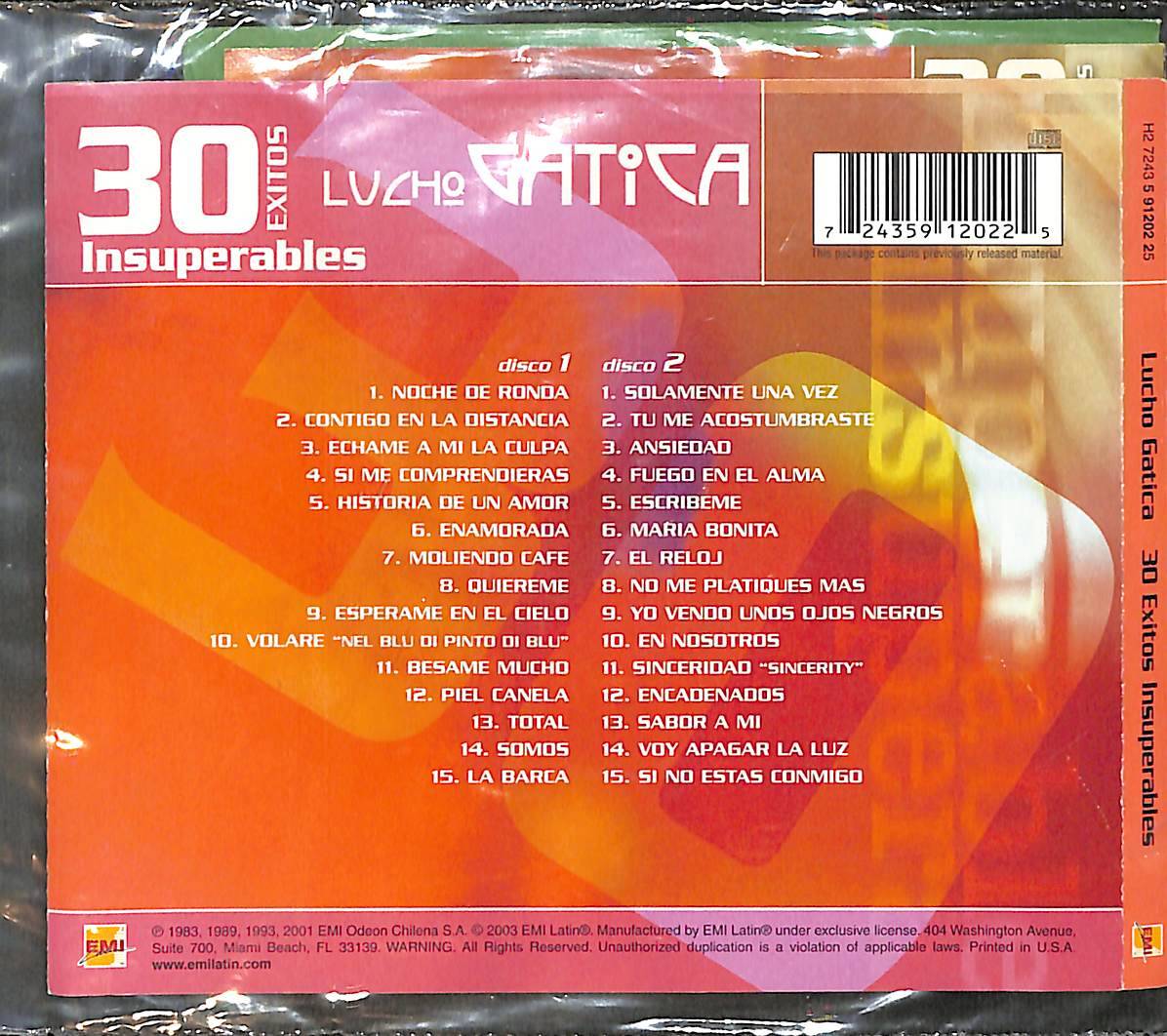Lucho Gatica – 30 Exitos Insuperables CD (İkinci El) CD5791 - 2