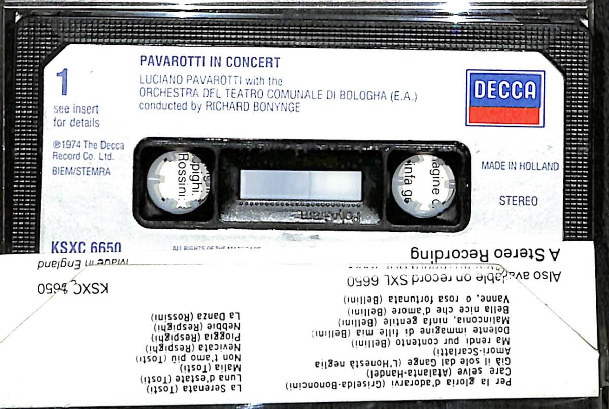 Luciano Pavarotti ‎- In Concert Kaset (İkinci El) KST28169 - 2