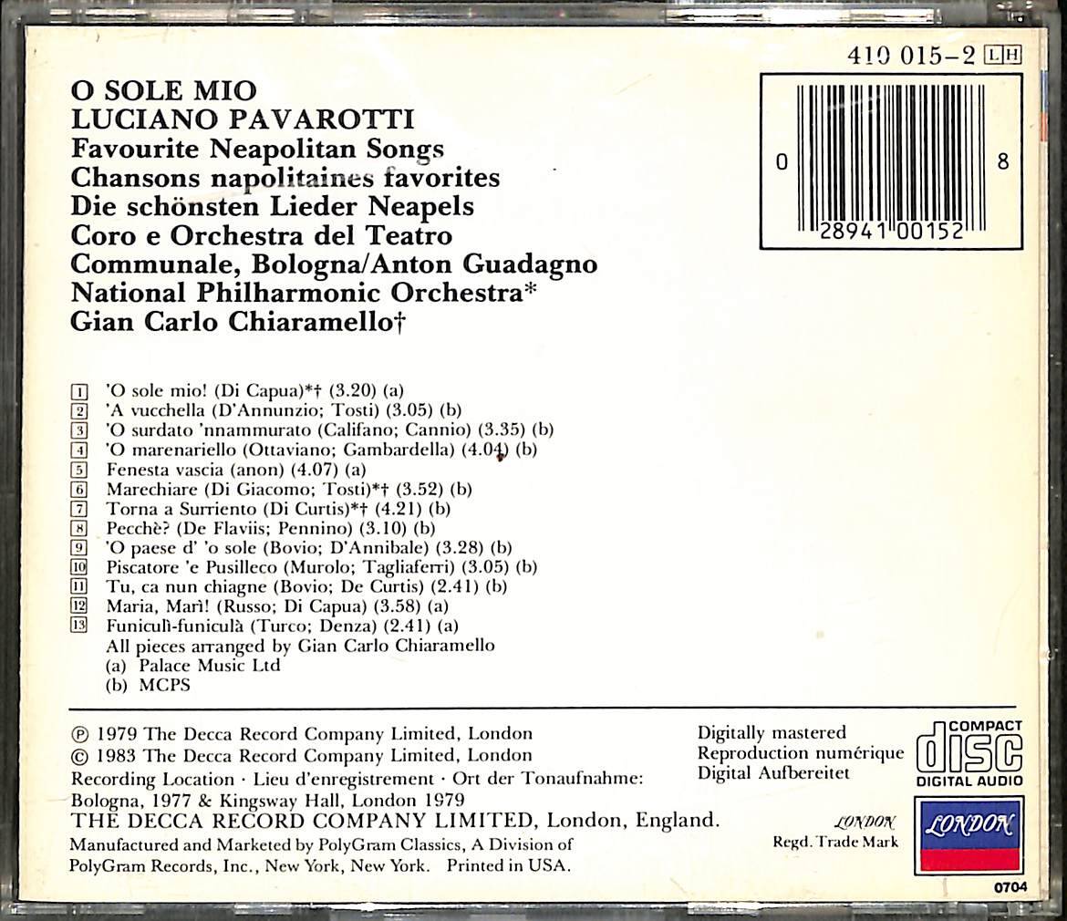 Luciano Pavarotti - O Sole Mio CD (İkinci El) CD4603 - 2