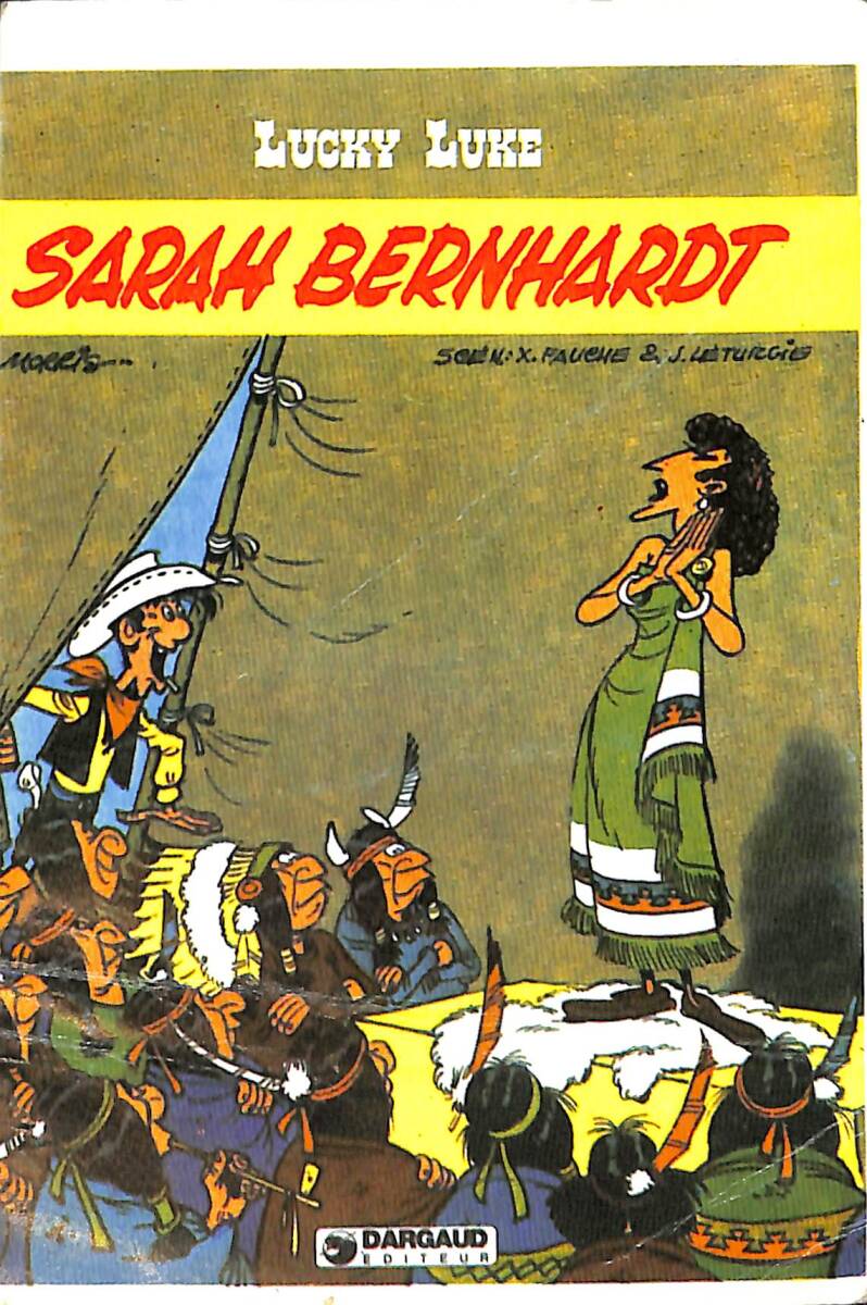 Lucky Luke Sarah Bernhardt Kartpostal (Küçük Boy) KRT23457 - 1