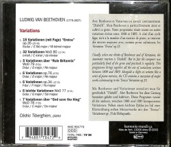 Ludwig van Beethoven, Cédric Tiberghien ‎– Variations Pour Piano CD (İkinci El) CD3943 - 2