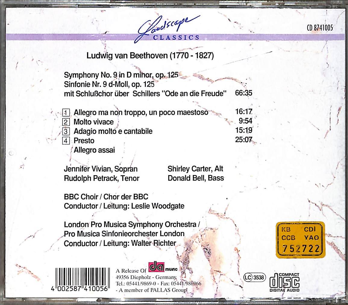 Ludwig Van Beethoven - Symphony No. 9 CD (İkinci El) CD3899 - 2