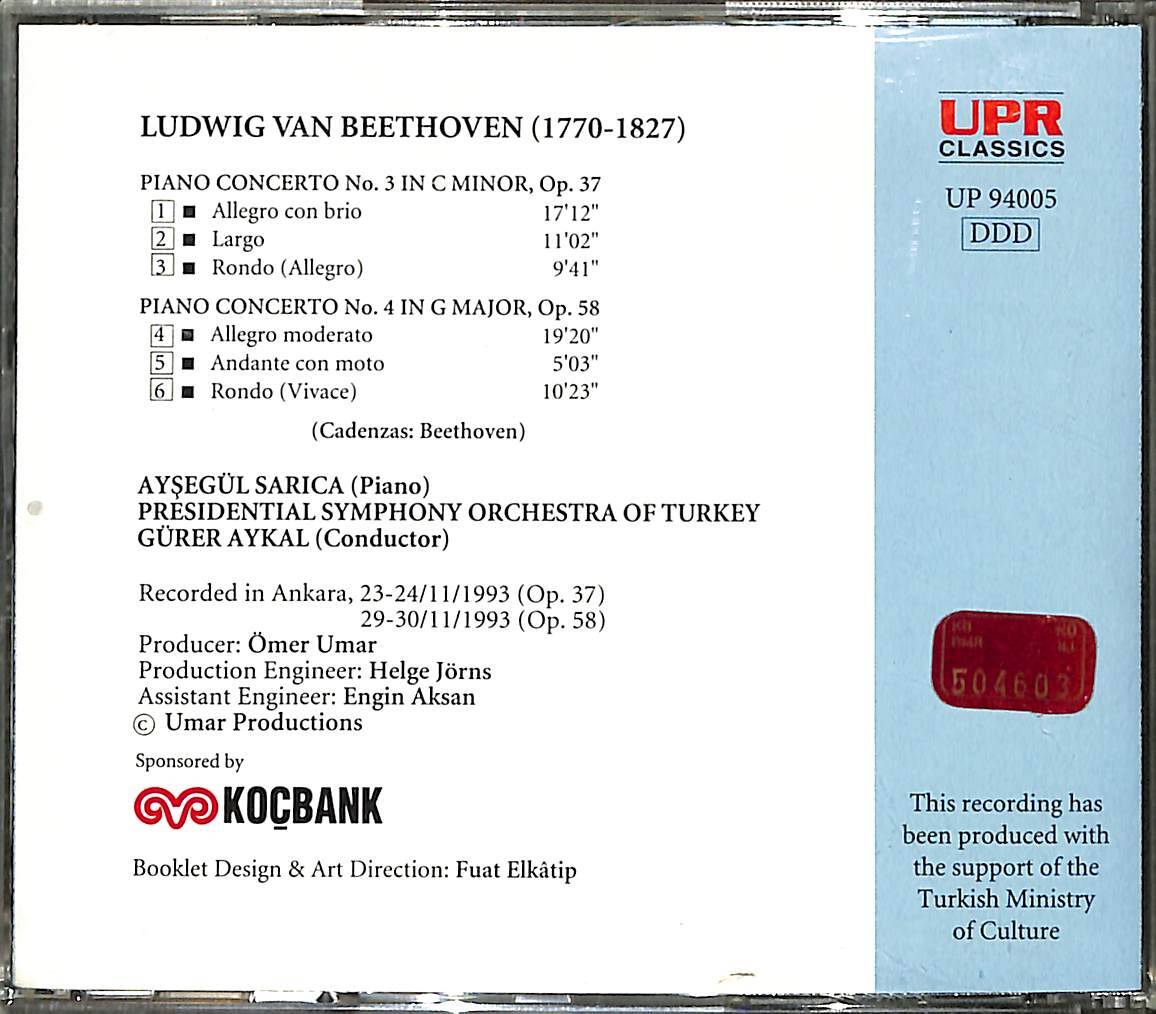 Ludwing Van Beethoven - Piano Concertos 3 & 4 CD (İkinci El) CD5083 - 2