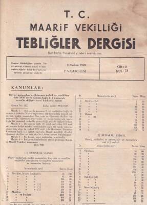 Maarif Vekilliği Tebliğler Dergisi Cilt2 Sayı73 3 Haziran 1940 NDR55981 - 1
