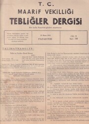 Maarif Vekilliği Tebliğler Dergisi Cilt3 Sayı120 12 Mayıs 1941 NDR55979 - Gökçekoleksiyon