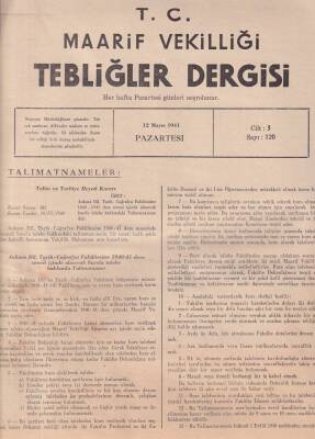 Maarif Vekilliği Tebliğler Dergisi Cilt3 Sayı120 12 Mayıs 1941 NDR55979 - 1