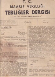 Maarif Vekilliği Tebliğler Dergisi Cilt4 Sayı138 8 Eylül 1941 NDR55982 - Gökçekoleksiyon