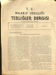 Maarif Vekilliği Tebliğler Dergisi Sayı 31 14 Ağustos 1939 EFM(N)12608 - Gökçekoleksiyon