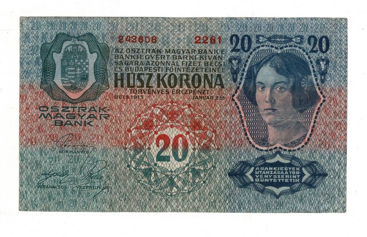 Macaristan 20 Korona 1913 ÇÇT YKP8214 - 2