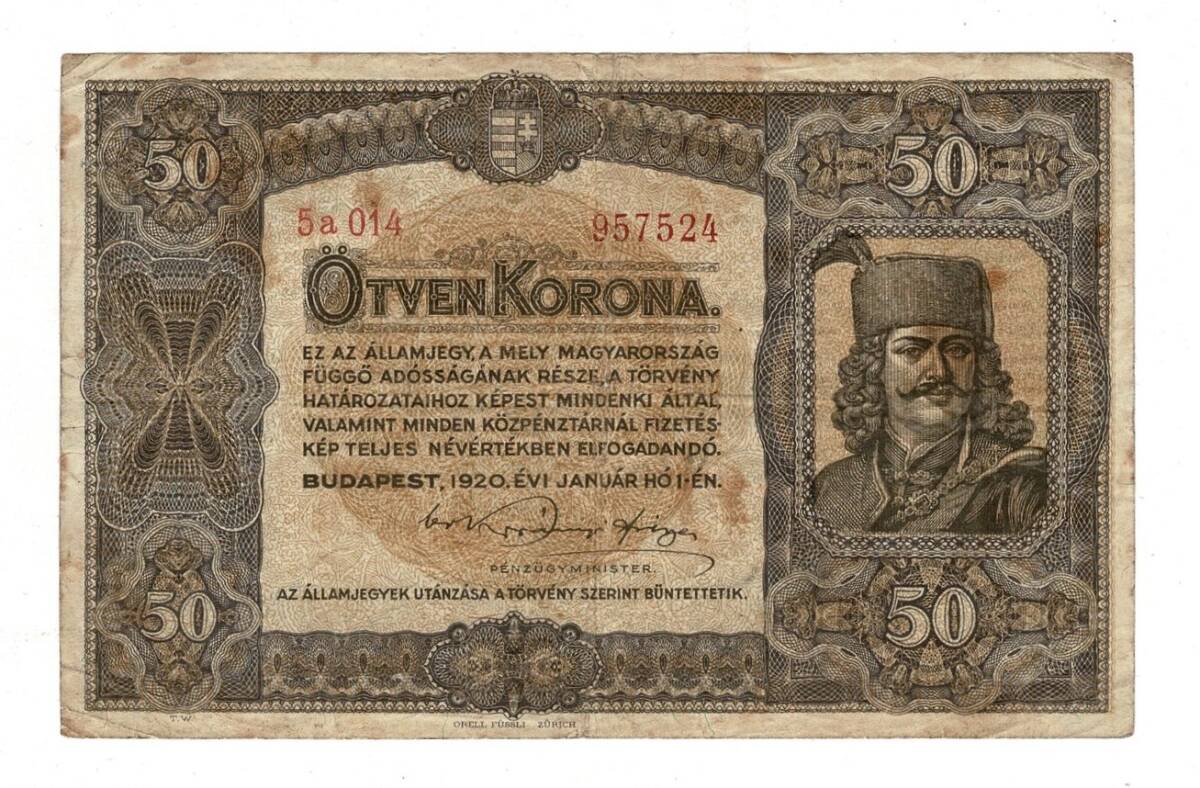 Macaristan 50 Korona 1920 ÇT YKP8245 - 1
