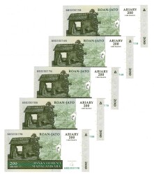 Madagaskar 2004 Yılı 200 Ariary (5 Adet) - ÇİL YKP8797 - 