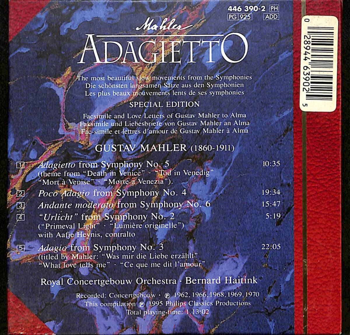 Mahler: Adagietto - The Music Of Love CD (İkinci El) CD3828 - 2