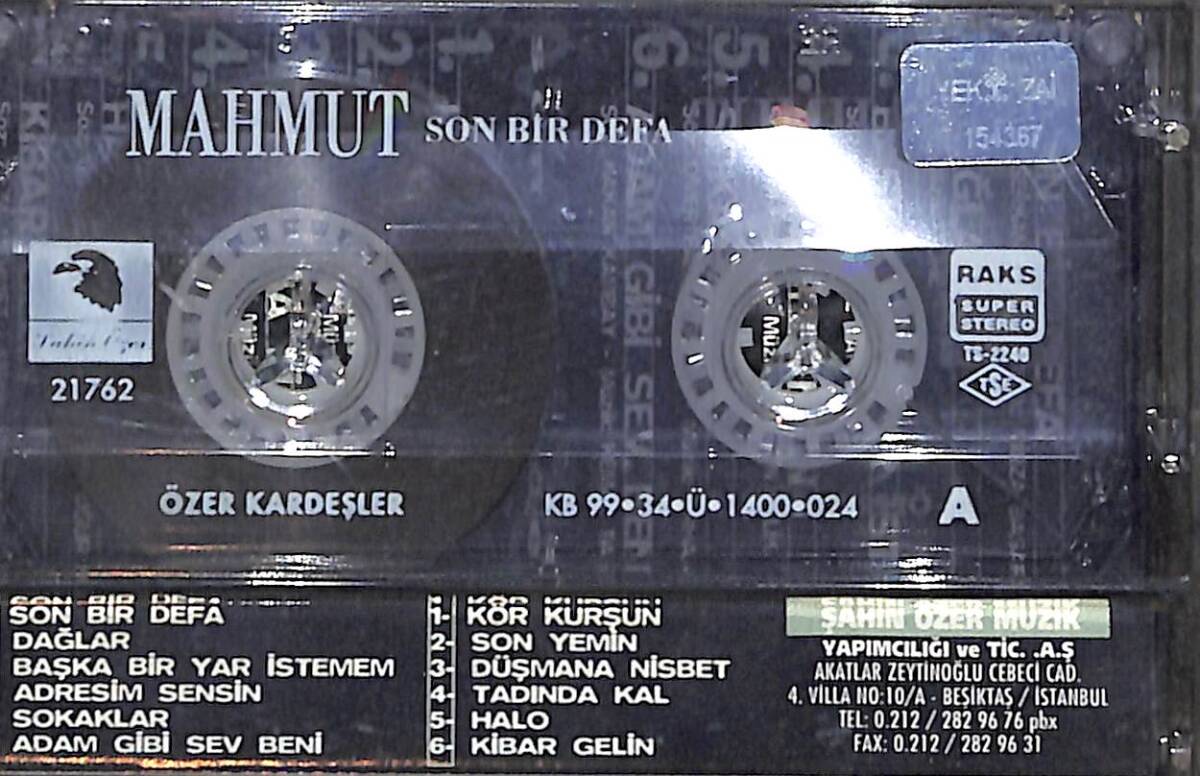 Mahmut - Son Bir Defa Kaset (İkinci El) KST29148 - 2