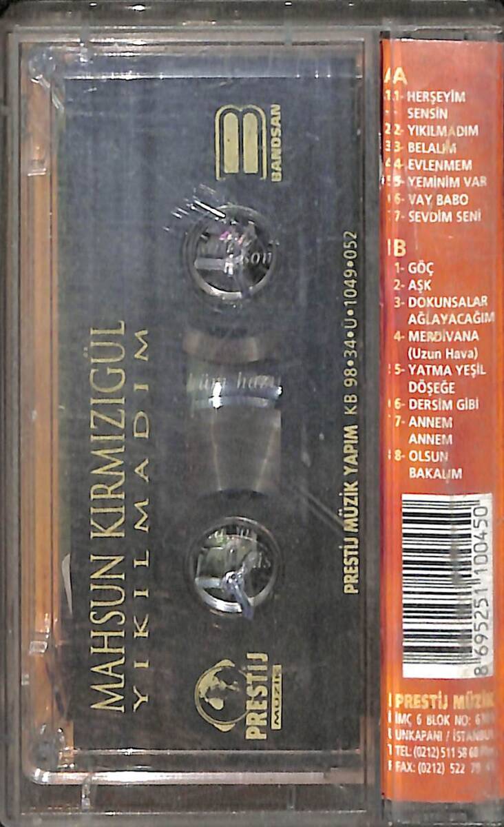 Mahsun Kırmızıgül - Yıkılmadım Orijinal Kaset (İkinci El) * Kırmızı Bandrol * KST30904 - 2