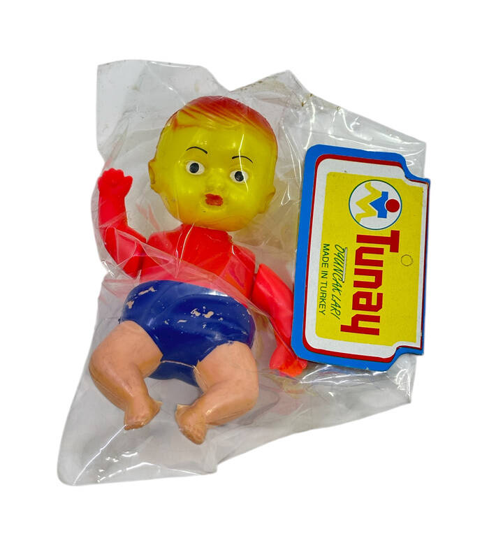  Tunay Marka 1980s Kurmalı Plastik Yüzen Oyuncak Bebek (Sıfır Ürün) AOB4763 - 1