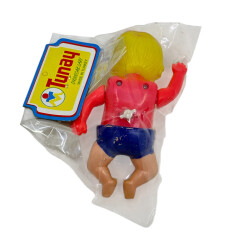  Tunay Marka 1980s Kurmalı Plastik Yüzen Oyuncak Bebek (Sıfır Ürün) AOB4763 - 2