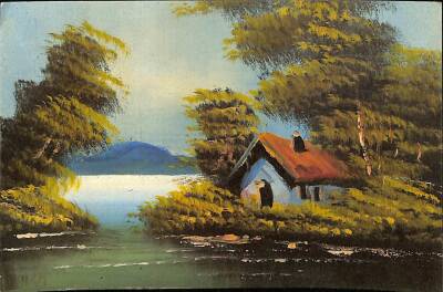 Manzara - Göl Ve Ev Temalı Kartpostal KRT12742 - 1