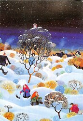 Manzara - Kış Temalı Yaşlı Kadınlar Kartpostal KRT12642 - Gökçekoleksiyon